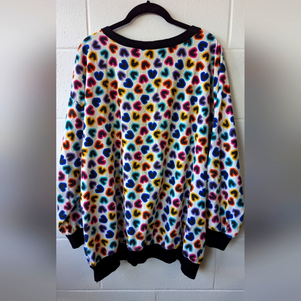 Vintage hearts top - size L